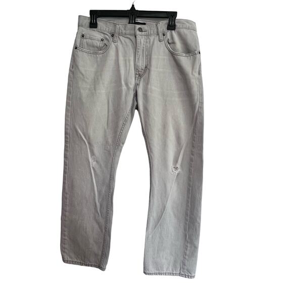 Banana Republic Slightly Distressed Jeans Size 32x30 Vintage Straight Cream Gray - Picture 1 of 4